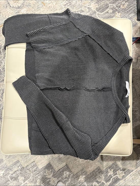 Altar'd State Sweaters - Altar'd State Charcoal Gray Textured Crewneck Sweater